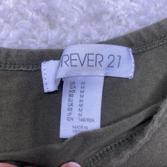 Forever 21 Army Green Cropped Tank Medium - Picture 7 of 7